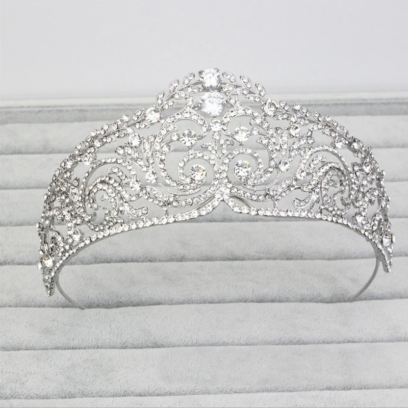 Oversize Vintage princesa cristal tiara de strass cabelo nupcial
