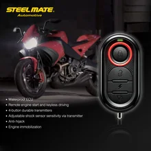 Steelmate 986E 1 способ мотоциклетная Противоугонная охранная сигнализация дистанционный запуск двигателя и Иммобилизация с мини-передатчиком