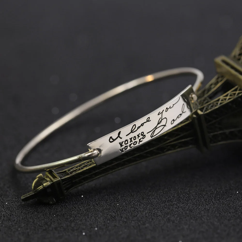 Stamped Signature 925 Solid Silver Bracelets & Bangles for Female