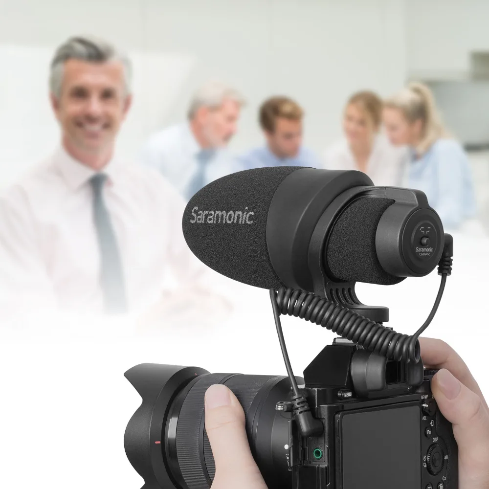 Saramonic CamMic легкий накамерный микрофон с встроенным ударным креплением и ветровым стеклом для DSLR Canon Nikon camera s