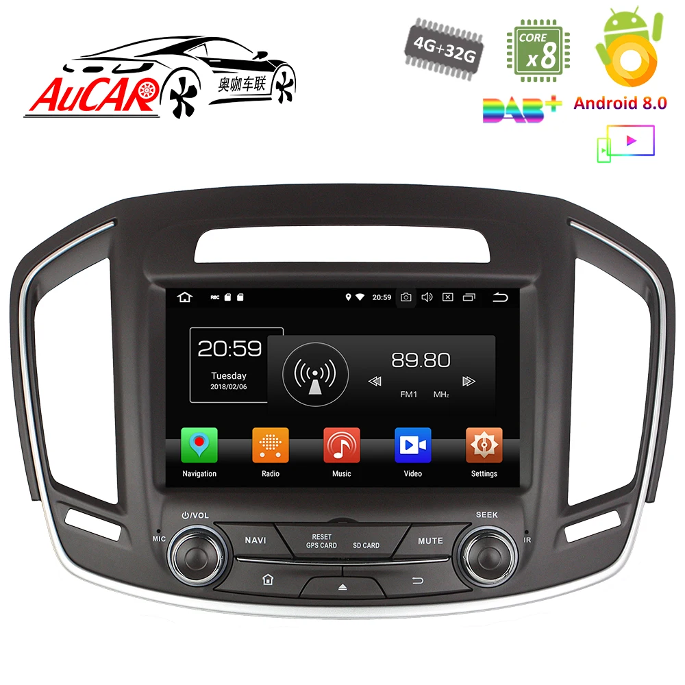 Android 8.0 Car DVD Player for Opel Insignia / Buick Regal 2014 - 2016 GPS Navigation system Bluetooth Car Radio WIFI 4G AUX