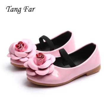 

Spring New Children's Shoes Girls Flowers Leather Shoes Hot Fashion Princess Flat Shoes For Big Girl Kid Casual Shoe
