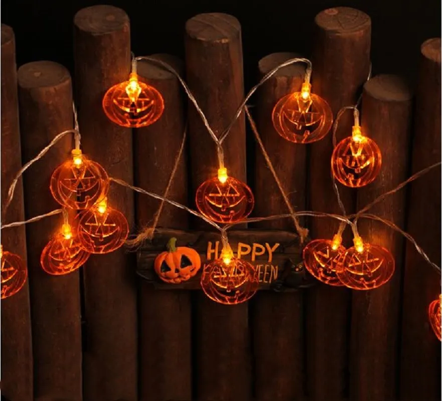 10 LED Pumpkin Lantern Fairy String Lights Halloween Decor Battery Powered | Освещение