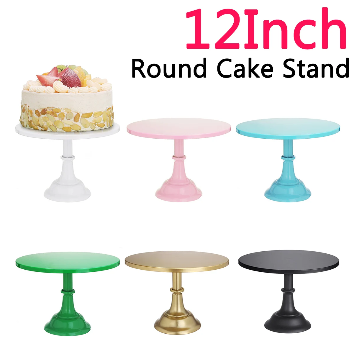 

12 Inch Round Cake Stand Wrought Iron Exquisite Cake Rack Base Dessert Stand Round Cake Display Wedding Birthday Cupcake Holder