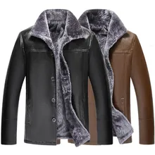 Осень Зима Новая одежда для среднего возраста и пожилых людей черный бизнес досуг и мех PU куртка
