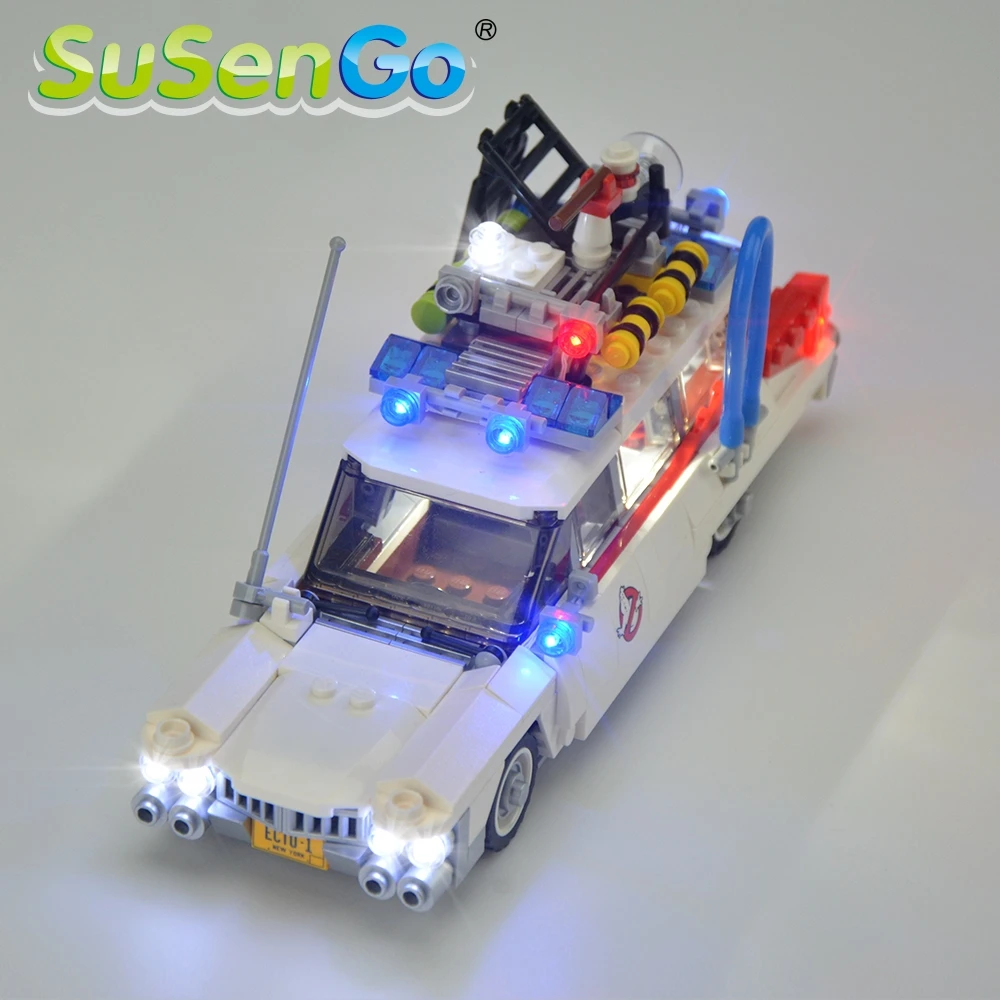 

SuSenGo LED Light Kit For Ghostbusters Ecto-1 Compatible With Famous Brand 21108 Building Block Toys Decorate Set
