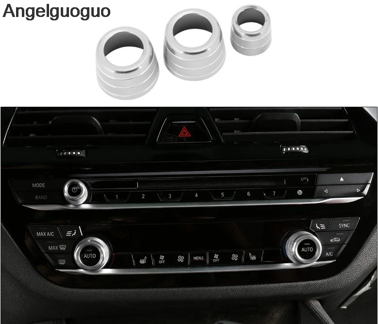 3 шт. автомобильный регулятор громкости воздуха кнопки управления аудио ручка кольцо Крышка Накладка для BMW X3 G01 X4 G02 5 серии G30 6gt GT6
