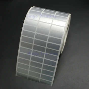 

Sticker label 25*10 mm 10000pcs/Roll Thermal Transfer Silver PET Label Waterproof Tearproof Oilproof Barcode Label