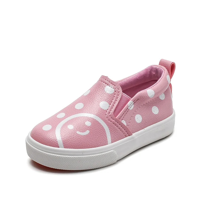 

2019 Baby Girls Pu Leather Polka Dot Slip on Toddler Boys Shoes Little Girls Sneakers for1-3 Years Old Kids Shoes Size 21-25