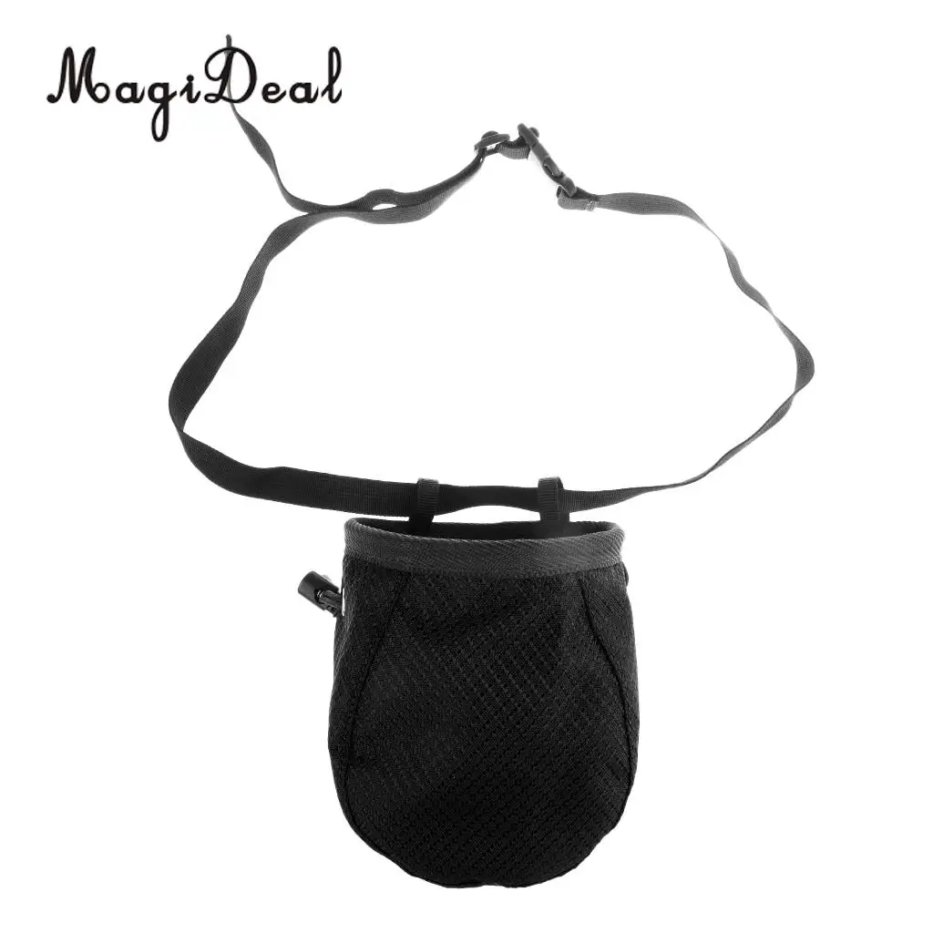MagiDeal Cylinder Chalk Bag Pouch for Rock Climbing with Drawstring Corded Closure and Waist Belt