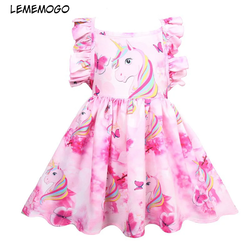 Toddler Cartoon Baby Girls Summer Sleeveless Dress Kids Party Princess Dresses