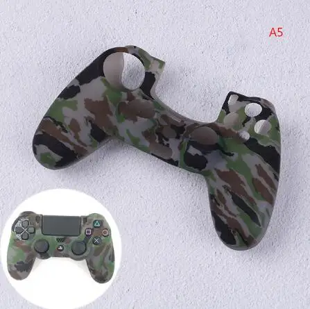 Мягкий резиновый силиконовый джойстик для геймпада, чехол для sony DualShock 4 PlayStation 4 PS 4 Pro, тонкий чехол для контроллера, аксессуар - Цвет: Camo Grey