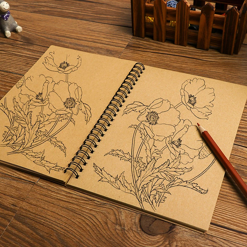 MUJI style A5 черная пустая спиральная записная книжка крафт винтажная Записная