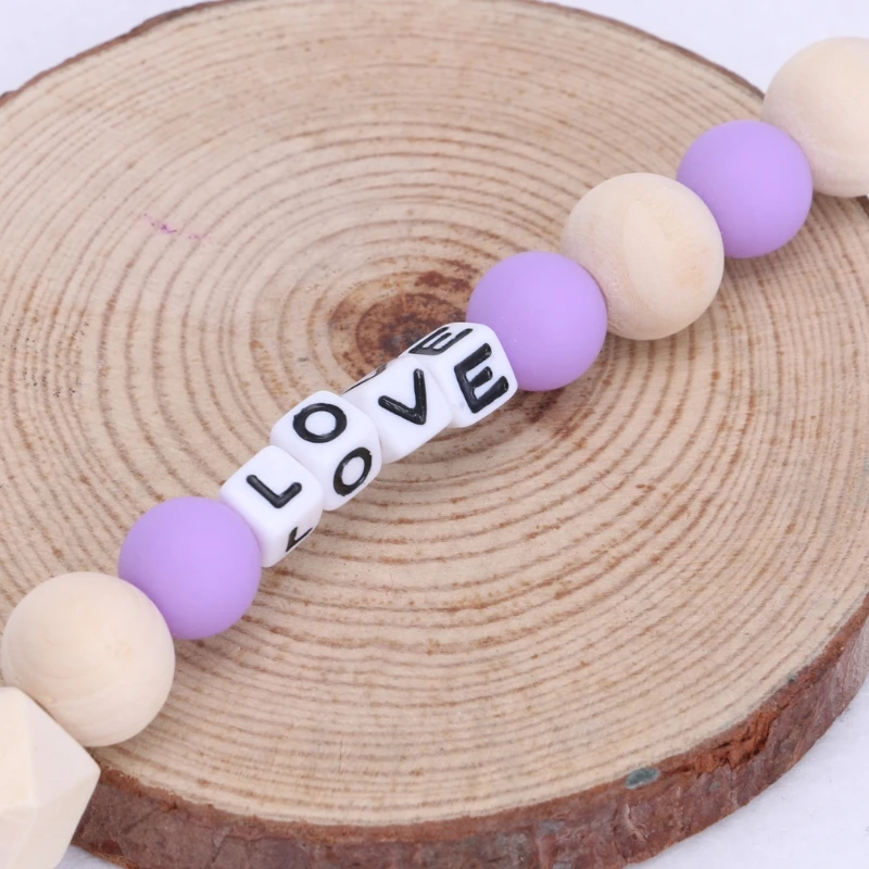 Wood Nipple Holder For Dummy Feeding Lovely Baby Pacifier Chain Nipple Soother anti-lost stroller chain