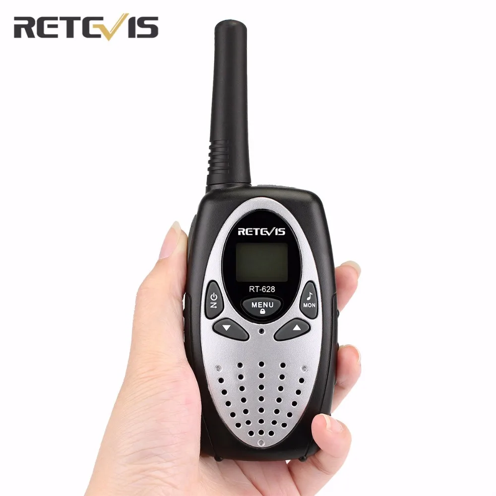 2X Mini Two Way Radio For Kids Walkie-Talkie Transceiver Retevis RT628 UHF PMR446 Radio LCD Display Portable Amateur Radios Toys