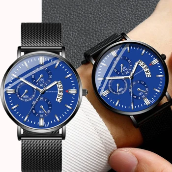 

Men's Watch Top Brand Business Ultra-thin Calendar Sports Quartz Watch Male Multicolor Stainless Steel WristWatch Gifts