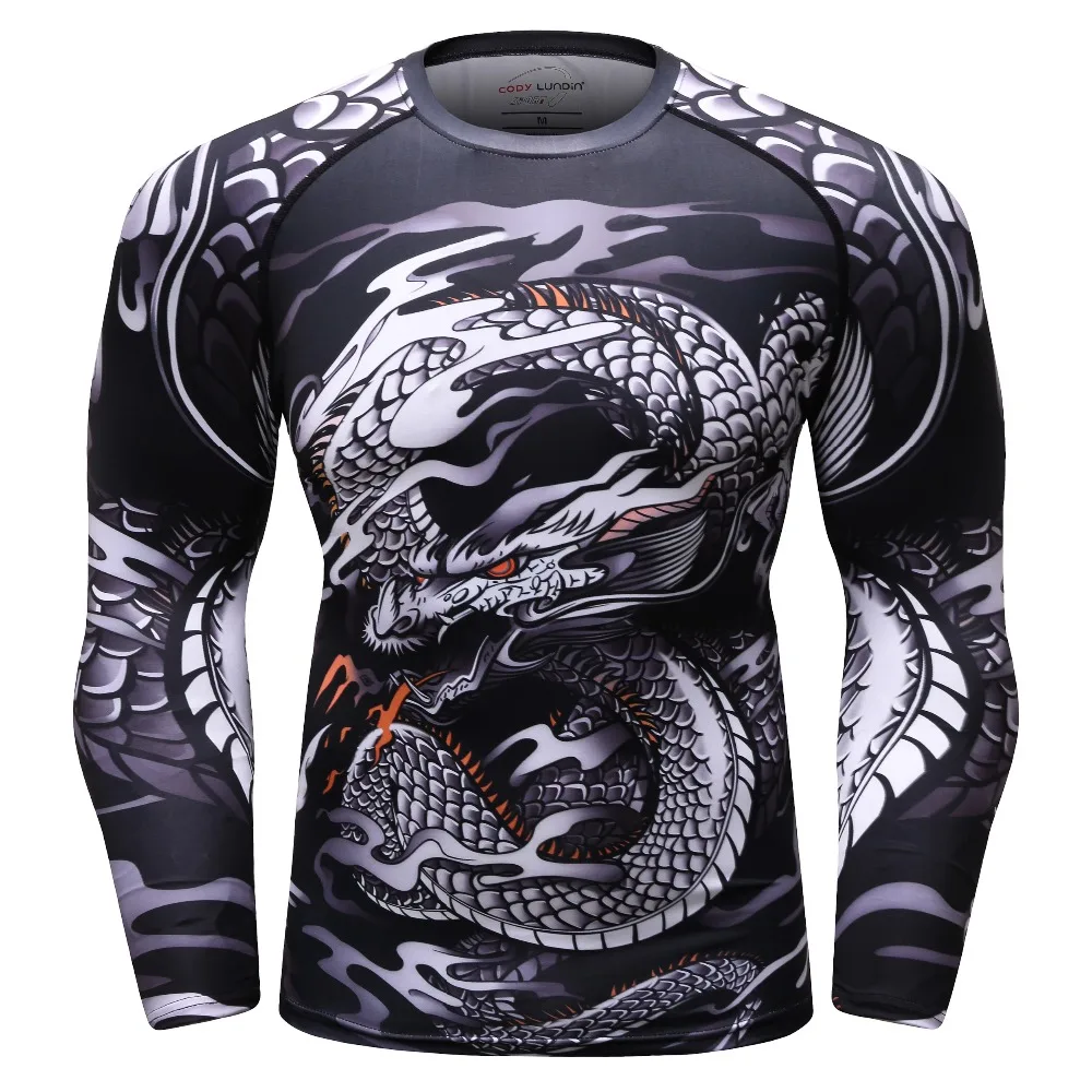 new 3D print t shirt men GYMS compression shirt T-shirt Men's Dragon's Flight Short Sleeve Rash Guard MMA BJJ tops T-shirt