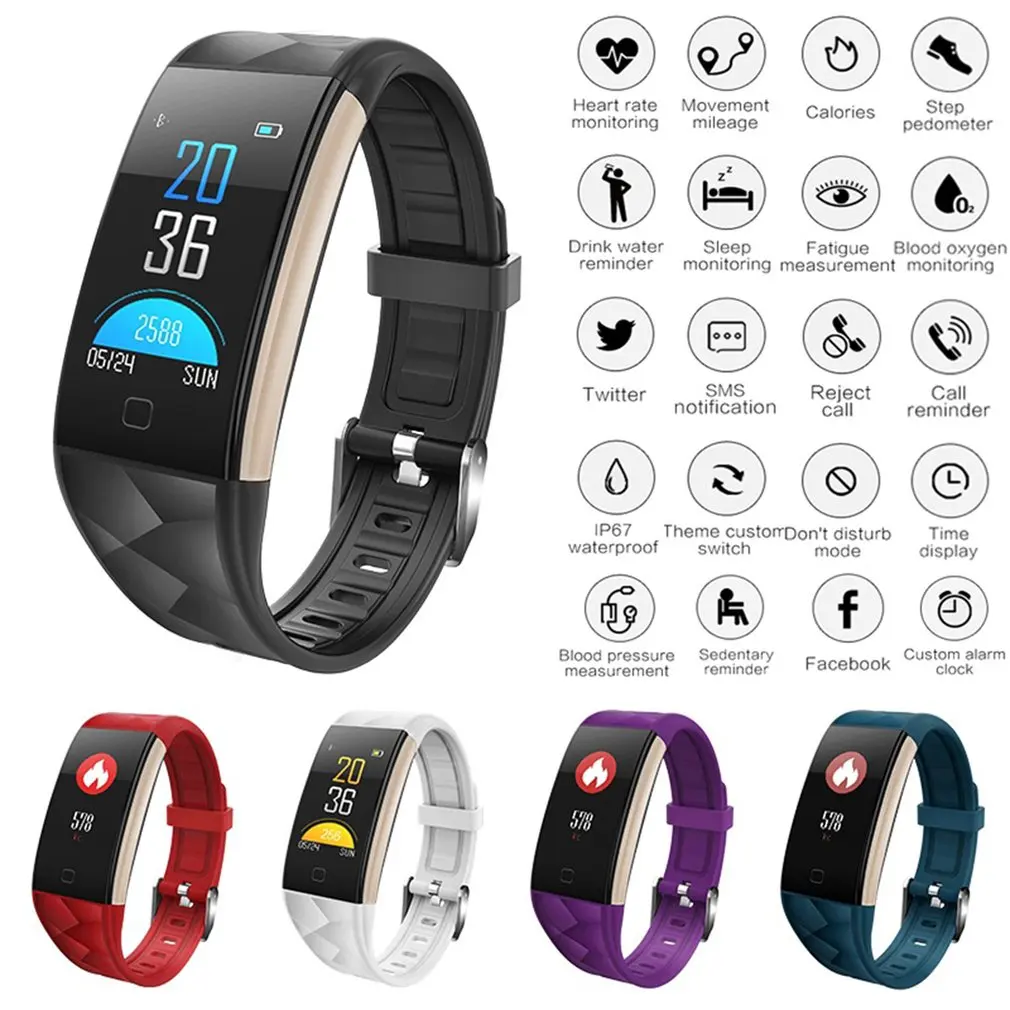 

IP67 Waterproof RB20 Smart Watch Blood Pressure Heart Rate Monitor Alarm Reminder Pedometer Fitness Bracelet Wristband