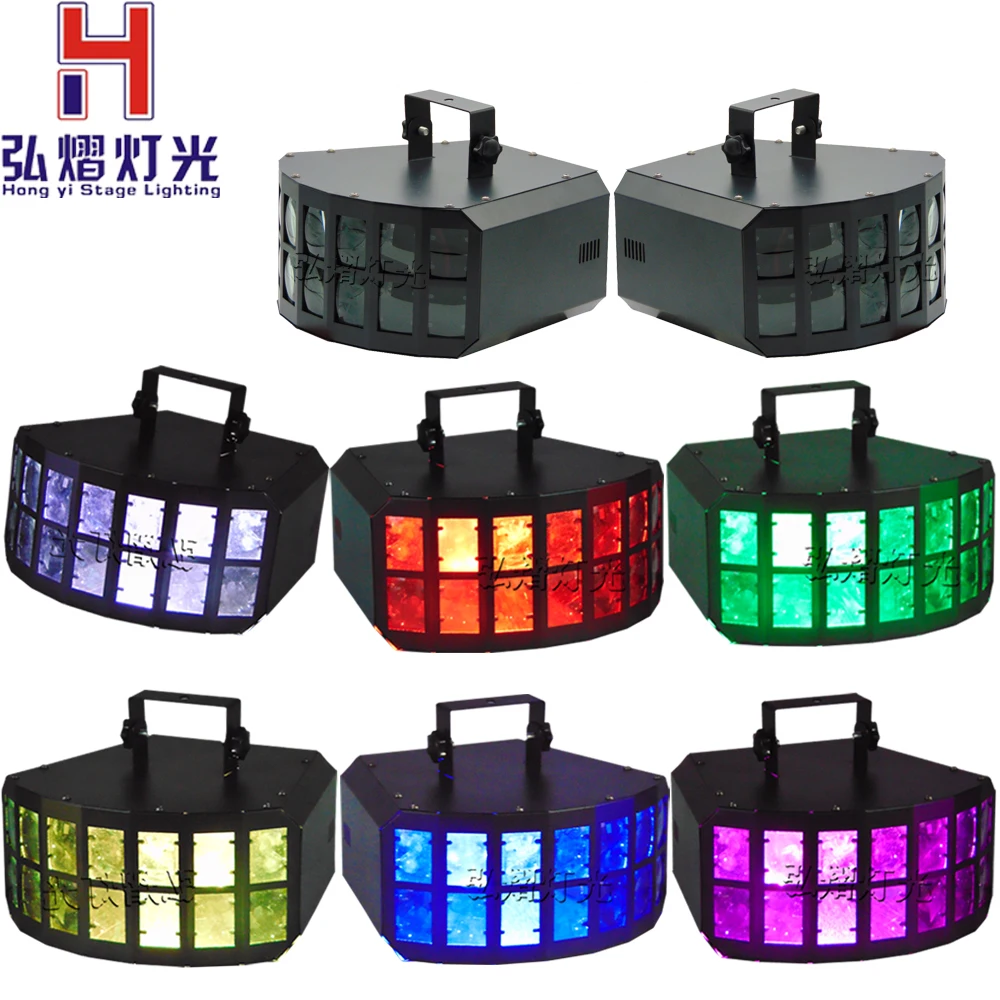 

8pcs/lot high power buttfly 2x10W CREE RGBW 4in1 USA LED Double Butterfly Effect Light for DJ Club Party Disco
