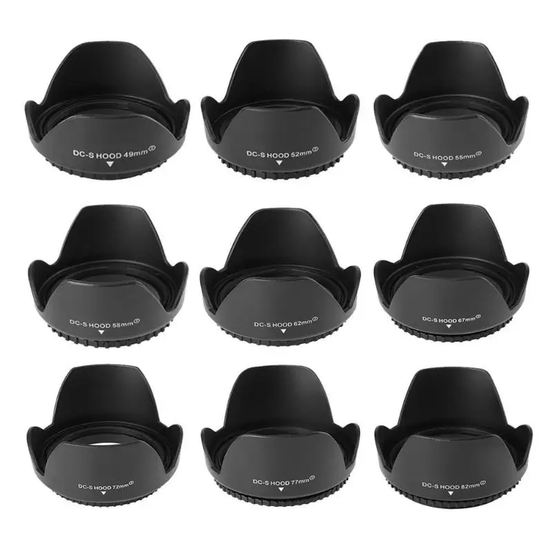 

Professional Camera Lens Hood Flower Shape Lotus Type Screw Mount 49 52 55 58 62 67 72 77 82 mm for Canon Nikon SONY Pentax New