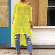 Летнее Марлевое Сетчатое платье с открытыми плечами, рукав средней длины, платье трапециевидной формы, Пляжное сексуальное платье с накидкой, 3 цвета CX102