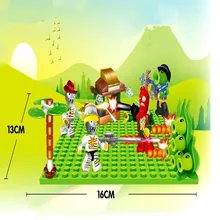Plants vs Zombies struck game wars figures Dolls Desktop Building Blocks Bricks kids font b toys