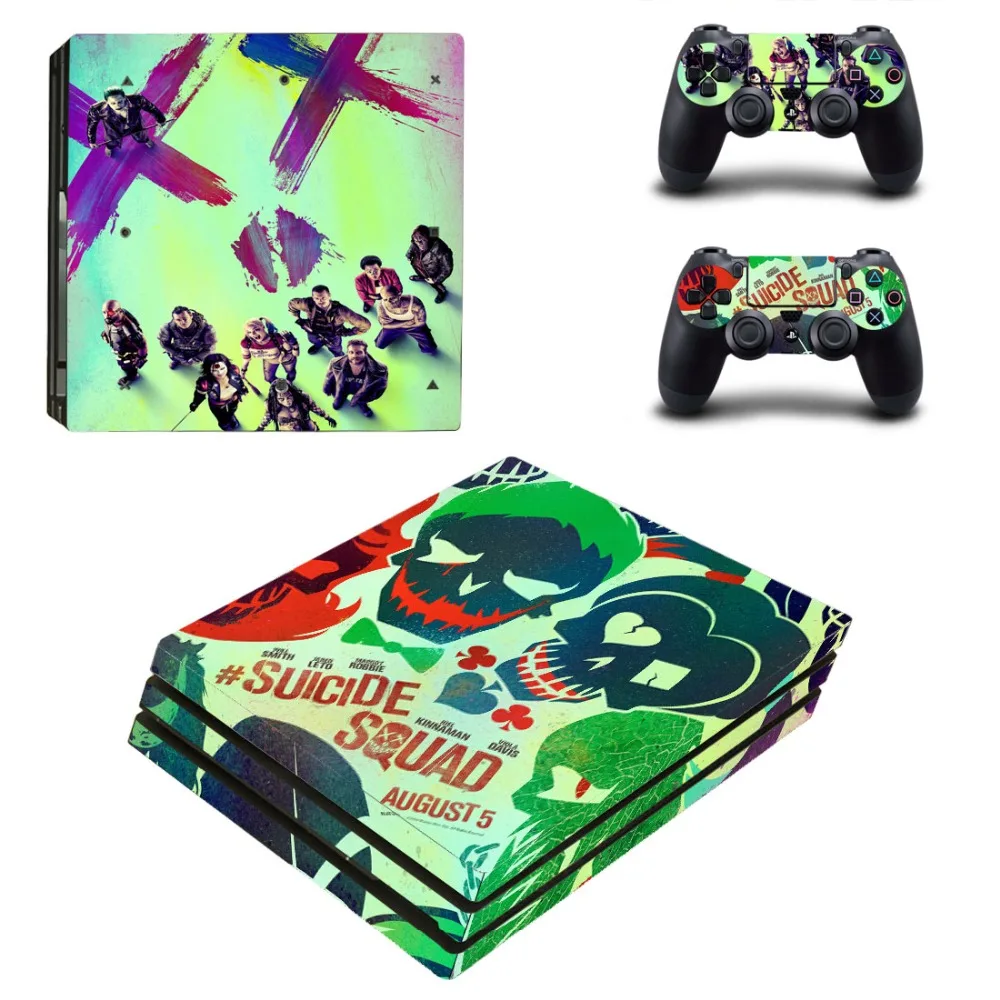 Наклейка на консоль и контроллеры PS4 Pro наклейка из кожи для PlayStation 4 отряд