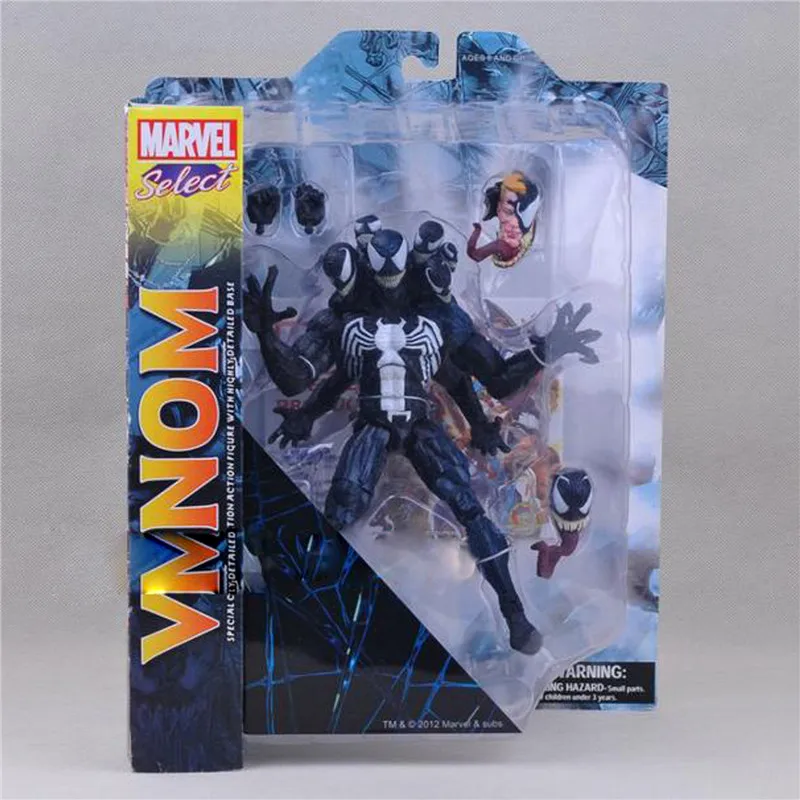 

1pc/lot Marvel Spider Man Figures Spiderman Removable Heads Venom PVC Action Figures Toys For Kids Model Collection Doll 20cm