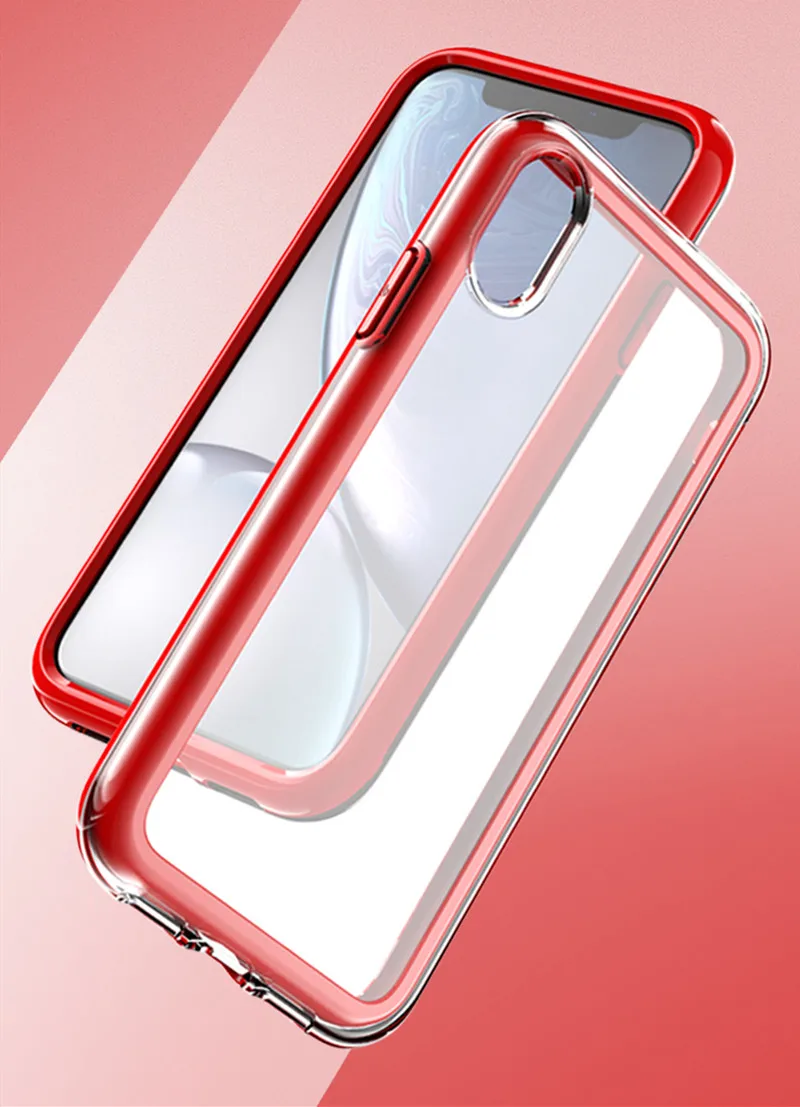 Прозрачный чехол с защитой от падения для iPhone X XS из ТПУ и ПК защитная задняя