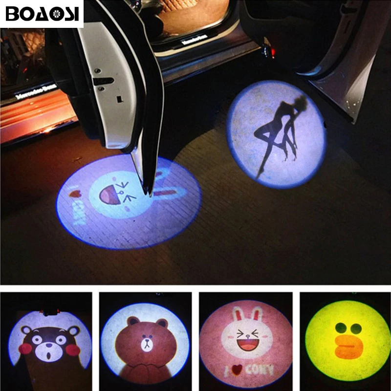 

BOAOSI 2pcs Wireless Car Projector Light Car Door Light Car Logo LED Laser Projector Welcome Light