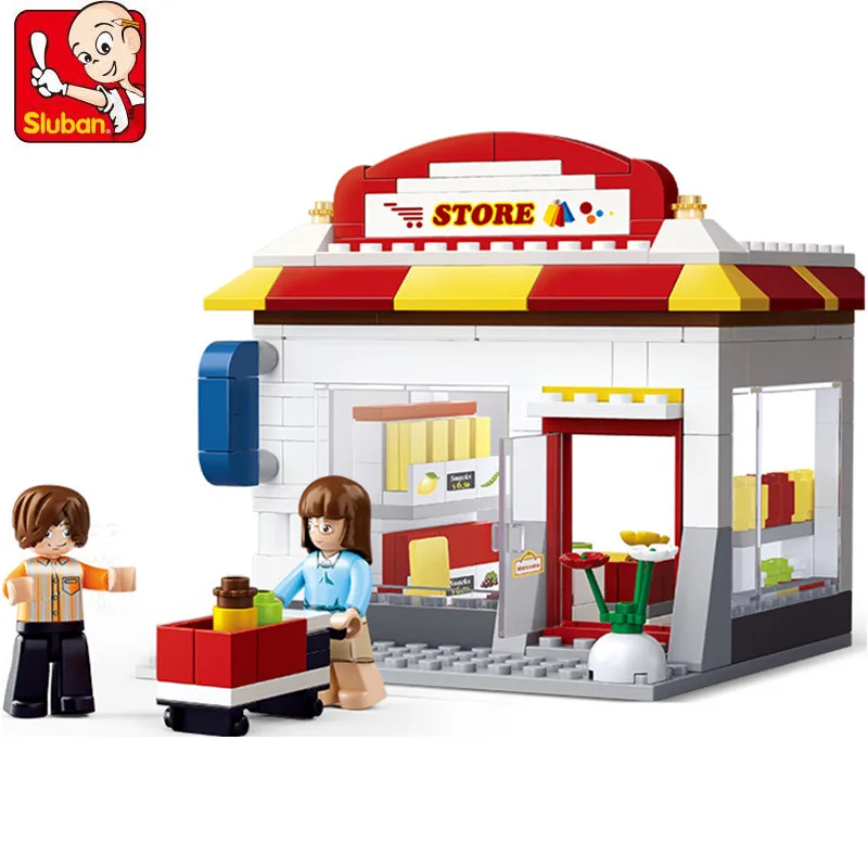 

Sluban 186Pcs Sim City Series Convenience Store Bricks Toy Friends Building Blocks Educational Toys for Children