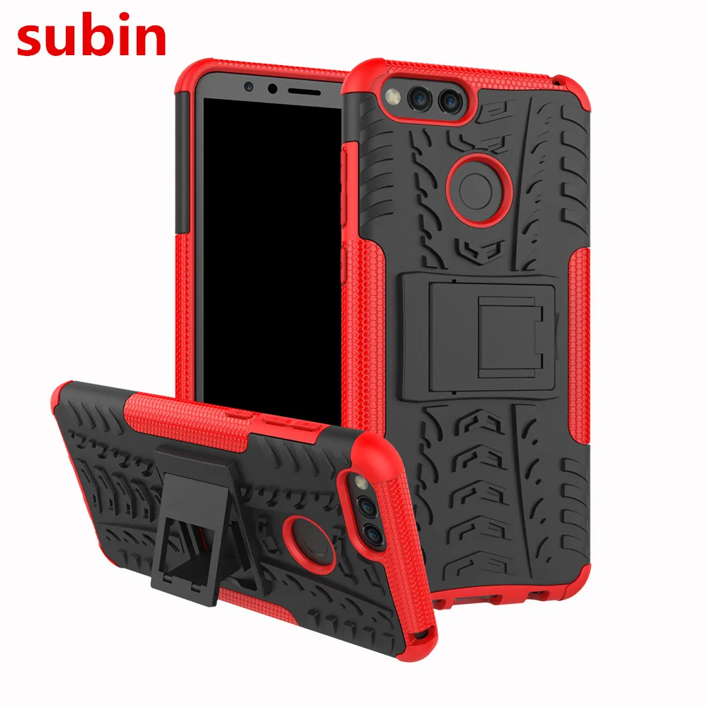 For Huawei Honor 7X BND-L21 L24 Case TPU &amp PC Dual Armor Cover with Stand Hard Silicone Phone Cases | Мобильные телефоны и