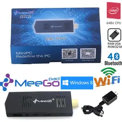 Meegopad T02 Win10 Home Версия Mini PC обновления от meegopad T01 Intel Z3735F Quad-Core 2 ГБ/32 г Wi-Fi Bluetoot HDMI ТВ Box Stick
