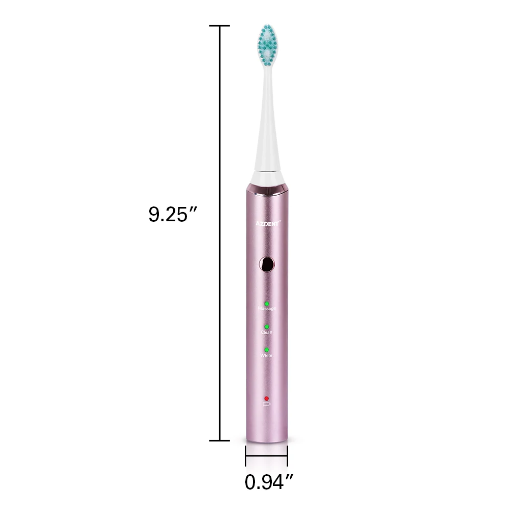 AZDENT Магнитная перезаряжаемая электрическая зубная щетка для мытья лица, 3 режима, массажер для лица и зубов, 3 в 1, водонепроницаемая зубная щетка