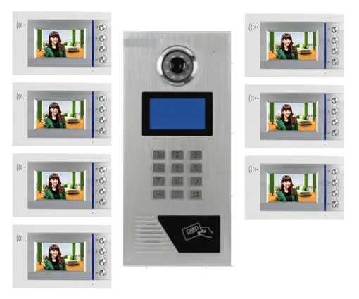 

Building Home security Video Intercom System 4.3" LCD Video Door Phone IR Home Video Doorbell For 7-Apartments 1 Doors