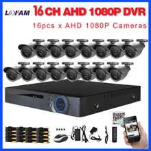 LOFAM HD 16CH CCTV Системы 1080 P AHD 16CH DVR 2.0MP ИК-Открытый Водонепроницаемый безопасности Камера 2MP Камера наблюдения системы 16CH