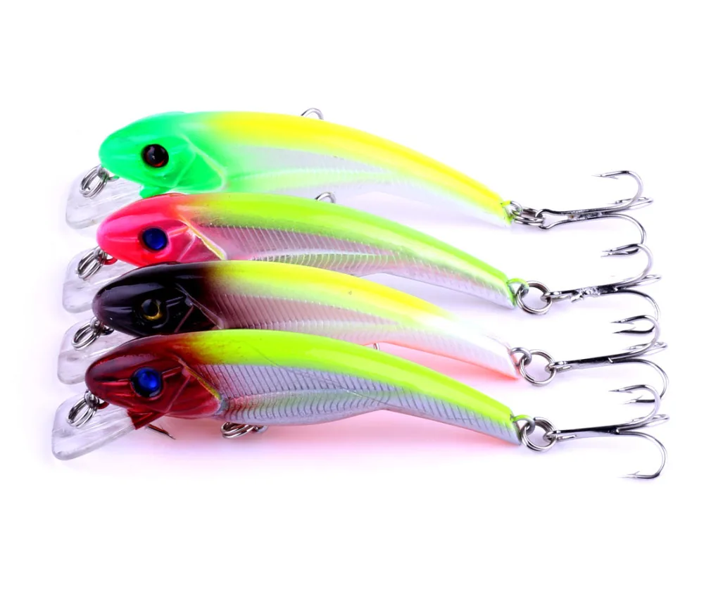HENGJIA bait 4pcs 7.3CM 5.9G hard plastic fishing lures salt water Minnow lures squid jig