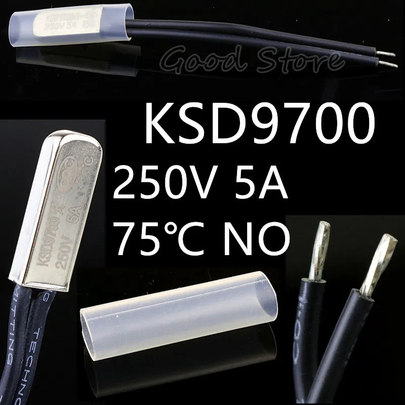 1 шт. переключатель температуры KSD9700 250 В 5 А 75 градусов Цельсия|Выключатели| |
