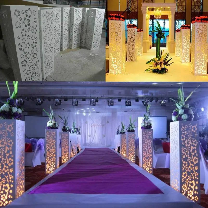 Wedding carved pillar column with light party stage road lead stand