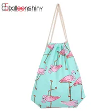 Portable Flamingo Shape Makeup Cosmetic Storage Bags Travel Clothes Sundries Organizer Drawstring Handbag Backpack Storage Tools