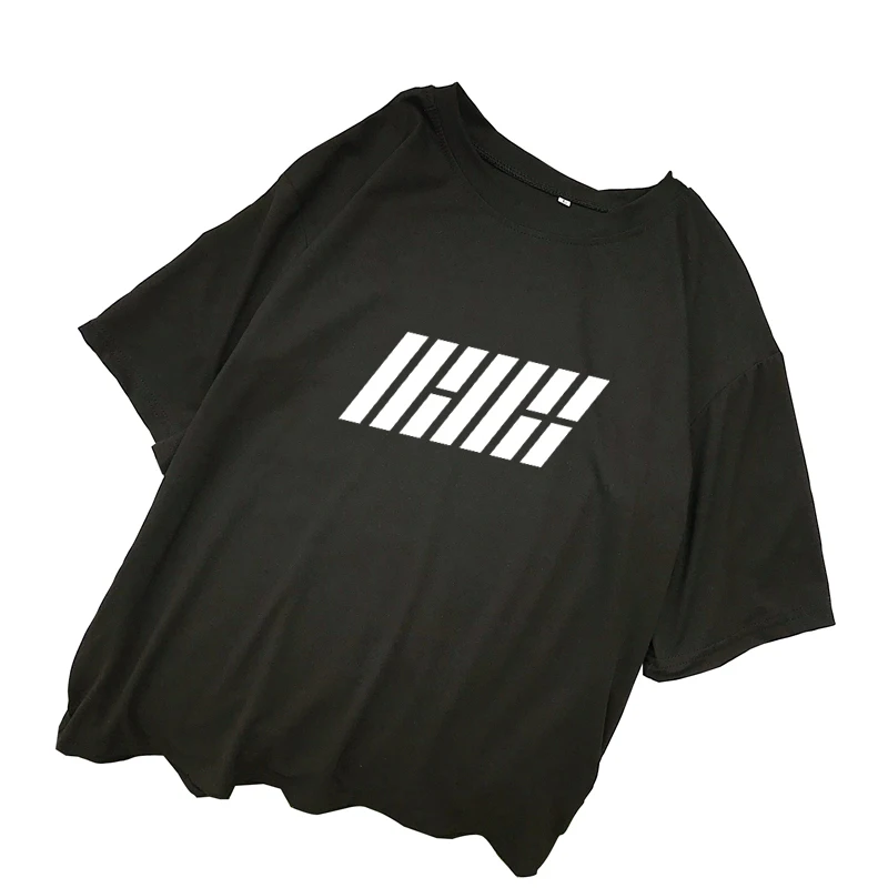 Kpop Tshirt Women Summer Korean IKON Letter Print Tee Shirt Femme Harajuku Casual Loose Tops Plus Size Streetwear Camiseta Mujer (1)