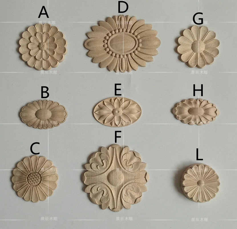Wooden small decals, home and furniture decorated flowers(A731)in