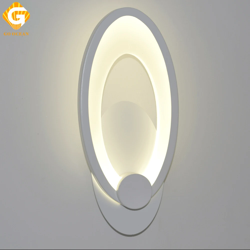 GO OCEAN Wall Lamps Bed Room Lights 9W 18W White Modern Bathroom Lights LED Sconce Wall Lamps Bedside Indoor Lighting (2)