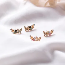 Хит, стильные модные цветные серьги-гвоздики с животным цветком, стразы, Элегантные Подвески для женщин, очаровательные вечерние ювелирные изделия, подарки