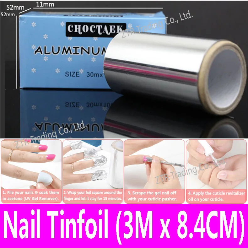 E Nail Art Decorazioni Foil Easy Do 50pcs Aluminum Lacquer Foil Nail Art Wraps Polish Remover Soak Off Uv Gel Clean Cleaner Womens