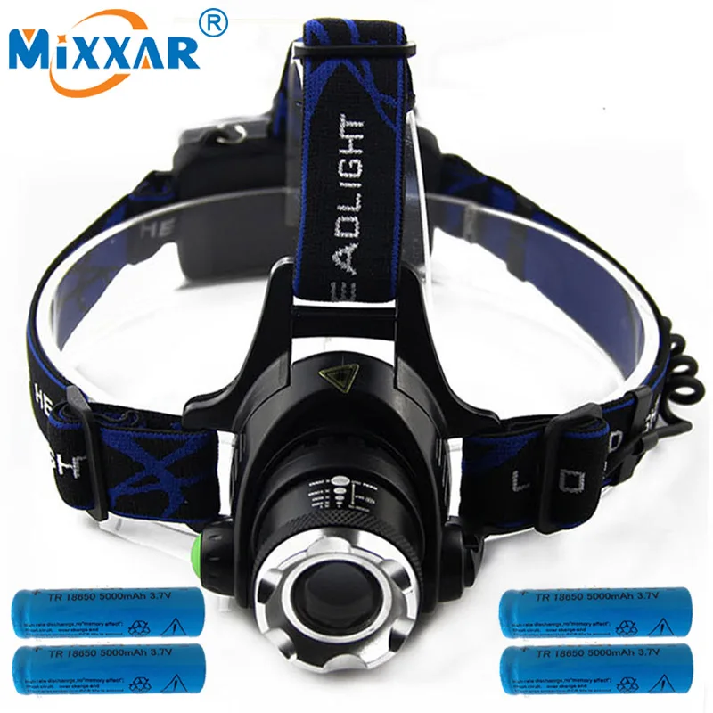 

CZK10 LED Headlamp Headlight T6 6000LM Head Lamp torch with 4x18650 battery for Hunting Fishing Hiking Cycling Light