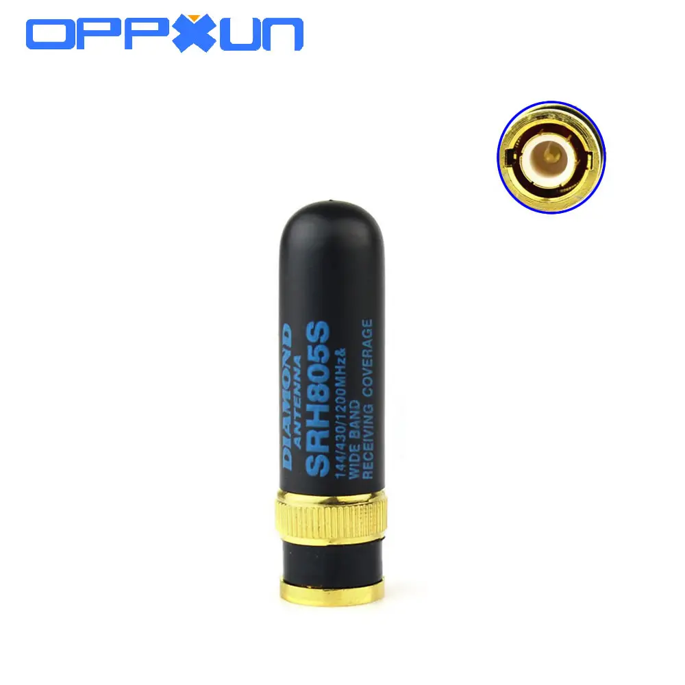OPPXUN Mini SRH805S VHF UHF dual band handheld two way radio diamond antenna BNC connector For ICOM IC-V8 IC-V80 IC-V80E IC-V82 afbeelding