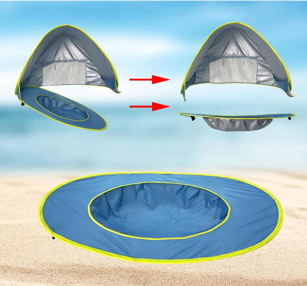 Толстая детская Пляжная палатка с защитой от ультрафиолетовых лучей, с водоотталкивающим навесом для бассейна, детский уличный переносной навес для пляжа
