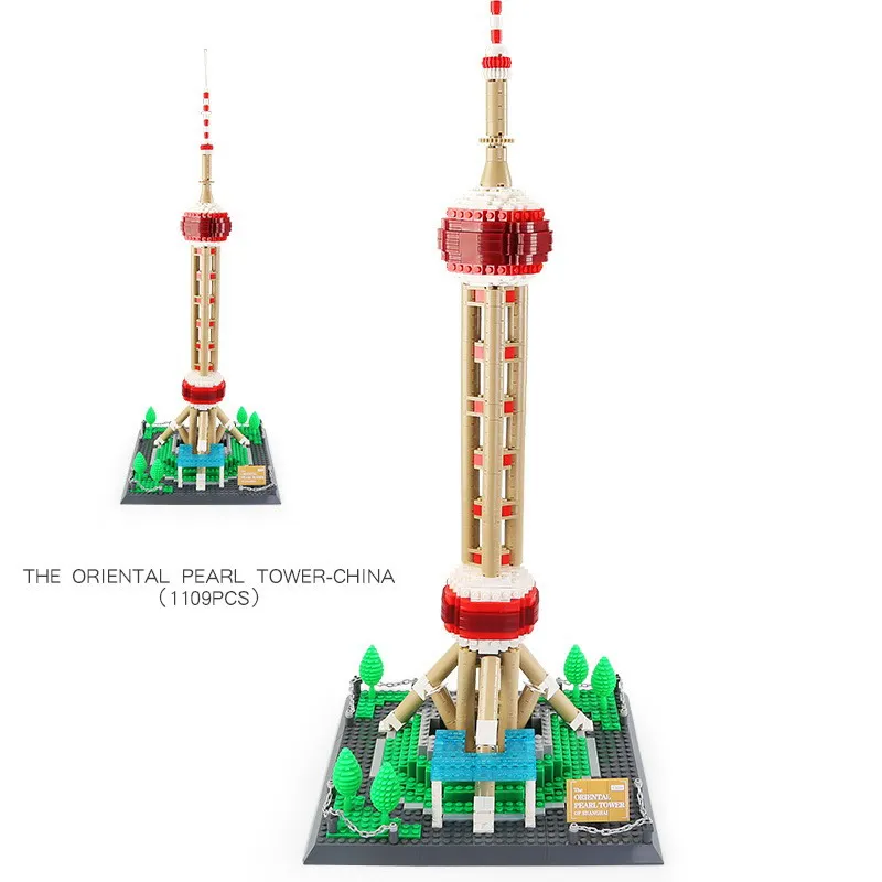

WANGE 5224 The Shanghai Oriental Pearl Tower Figure Blocks Construction Building Brick Toys For Children Compatible Legoe
