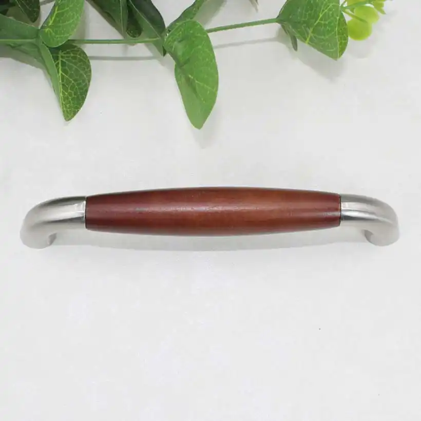 96mm America Style Wooden Furniture Handle Stain Silver Kitchen